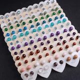 Classic Natural Stone Crystal Stud Earrings Healing Gems Party Jewelry