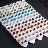 Classic Natural Stone Crystal Stud Earrings Healing Gems Party Jewelry