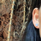 Agate 925 Sterling Silver Stud Earrings for Women Jewelry Gift