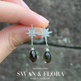 Smoky Quartz 925 Sterling Silver Stud Earrings Allergy-Free Gemstone Jewelry