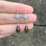 Smoky Quartz 925 Sterling Silver Stud Earrings Allergy-Free Gemstone Jewelry