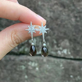 Smoky Quartz 925 Sterling Silver Stud Earrings Allergy-Free Gemstone Jewelry
