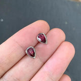 Natural Garnet 925 Sterling Silver Stud Earrings for Women