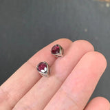 Natural Garnet 925 Sterling Silver Stud Earrings for Women