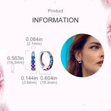 S925 Night Sky Purple Gem Earrings with Silver Zirconium Inlay