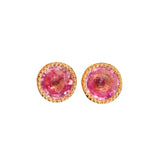 Gem Pink Stud Earrings for Women Classic Party Jewelry