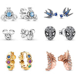 Hoops Earrings Infinity Stones Heart Stud Earrings Mouse Earrings for Women