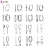 925 Silver Zirconia Hoop Earrings Crystal Pendant Wedding Jewelry