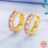 Emerald Hoop Earrings Women Jewelry 18K 925 Silver