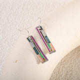 Vintage Silver 925 Rainbow Gemstone Drop Earrings for Women