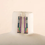 Vintage Silver 925 Rainbow Gemstone Drop Earrings for Women