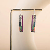 Vintage Silver 925 Rainbow Gemstone Drop Earrings for Women