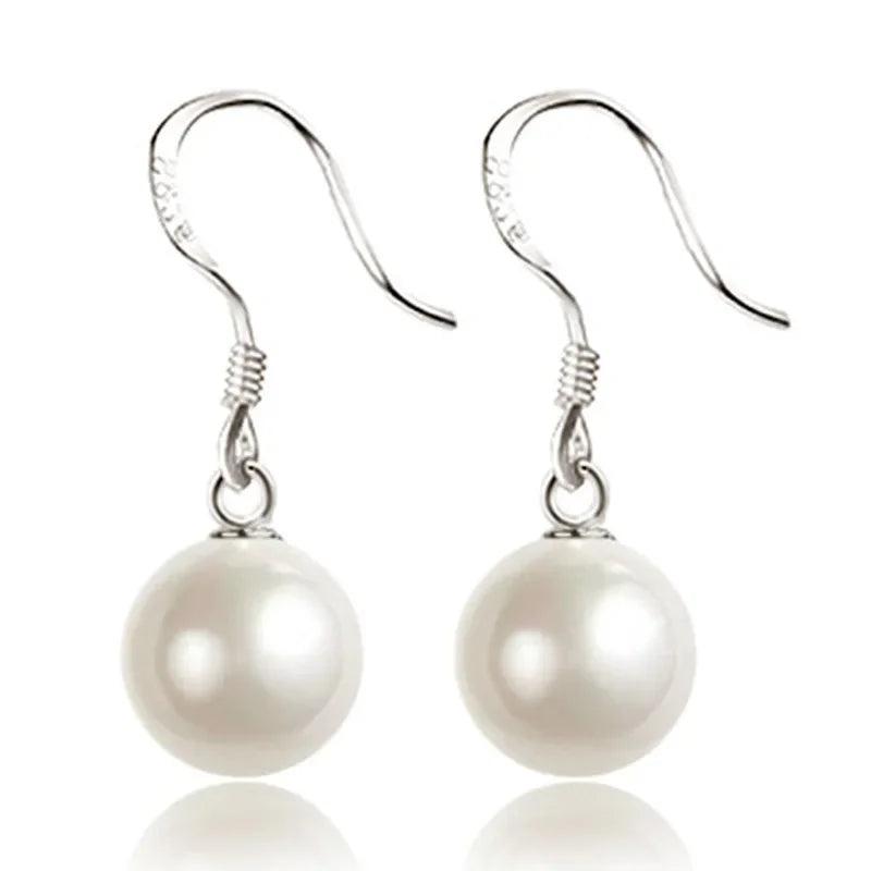 S925 Sterling Silver Natural Pearl Drop Earrings