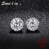 SOMILIA Gemstone Round Earrings S925 Silver Lucky Elf Studs