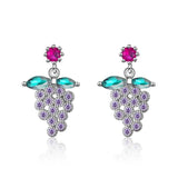 Cellacity Purple Grape Gemstone Earrings 925 Silver Anniversary Gift