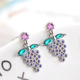 Cellacity Purple Grape Gemstone Earrings 925 Silver Anniversary Gift