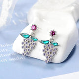Cellacity Purple Grape Gemstone Earrings 925 Silver Anniversary Gift