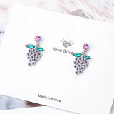 Cellacity Purple Grape Gemstone Earrings 925 Silver Anniversary Gift