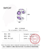 925 Silver Amethyst CZ Ear Cuff Earring