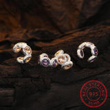 925 Silver Amethyst CZ Ear Cuff Earring