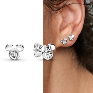 925 Silver Infinity Stones Heart Mouse Earrings DIY Jewelry