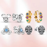 925 Silver Infinity Stones Heart Mouse Earrings DIY Jewelry
