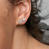 925 Silver Infinity Stones Heart Mouse Earrings DIY Jewelry