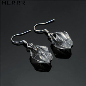 Vintage Natural Stone Jewelry 925 Silver Drop Earrings
