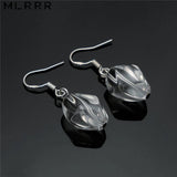 Vintage Natural Stone Jewelry 925 Silver Drop Earrings