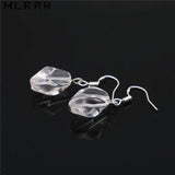 Vintage Natural Stone Jewelry 925 Silver Drop Earrings