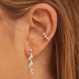 925 Silver Zirconia Hoop Earrings Crystal Pendant Wedding Jewelry