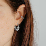 925 Silver Zirconia Hoop Earrings Crystal Pendant Wedding Jewelry