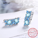 Topaz Gemstone Silver 925 Earrings for Charm Lady