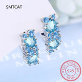 Topaz Gemstone Silver 925 Earrings for Charm Lady