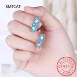 Topaz Gemstone Silver 925 Earrings for Charm Lady