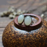 Silver Inlaid Hetian Jade Earrings, Chinese Retro Charm Women's Jewelry