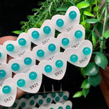 Natural Amazonite Bead Stud Earrings 925 Silver