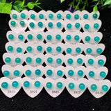 Natural Amazonite Bead Stud Earrings 925 Silver