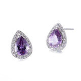 Water Drop Sapphire Emerald Opals Gemstone Stud Earrings