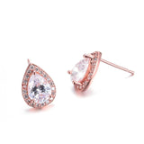 Water Drop Sapphire Emerald Opals Gemstone Stud Earrings