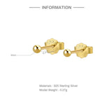 925 Silver CZ Zircon Ear Studs Small Bead Piercing Earrings