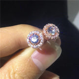 925 Silver Solitaire Diamond Earrings for Women