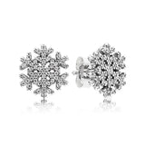 925 Silver Snowflake Stud Earrings DIY Jewelry