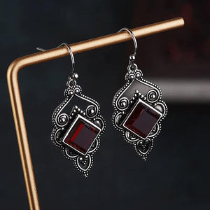 Square S925 Silver Earrings for Women Peridot Gemstone