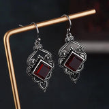 Square S925 Silver Earrings for Women Peridot Gemstone