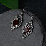 Square S925 Silver Earrings for Women Peridot Gemstone
