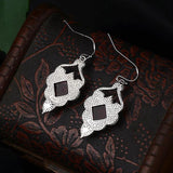 Square S925 Silver Earrings for Women Peridot Gemstone