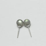 S925 Silver Labradorite Bead Stud Earrings Minimalist Round Beads Jewelry
