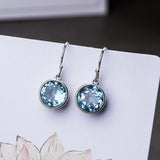 S925 Sterling Silver Sapphire Drop Earrings Real Silver 925 Jewelry