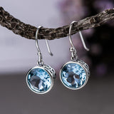 S925 Sterling Silver Sapphire Drop Earrings Real Silver 925 Jewelry
